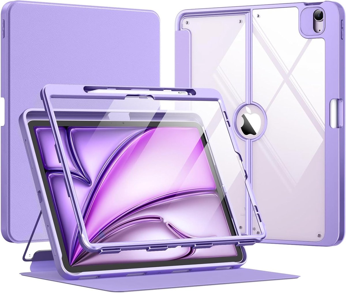 iPad Air 13 inch hoes met potloodhouder, ingebouwde schermbeschermer en magnetische standaard voor optimale bescherming en gebruiksgemak