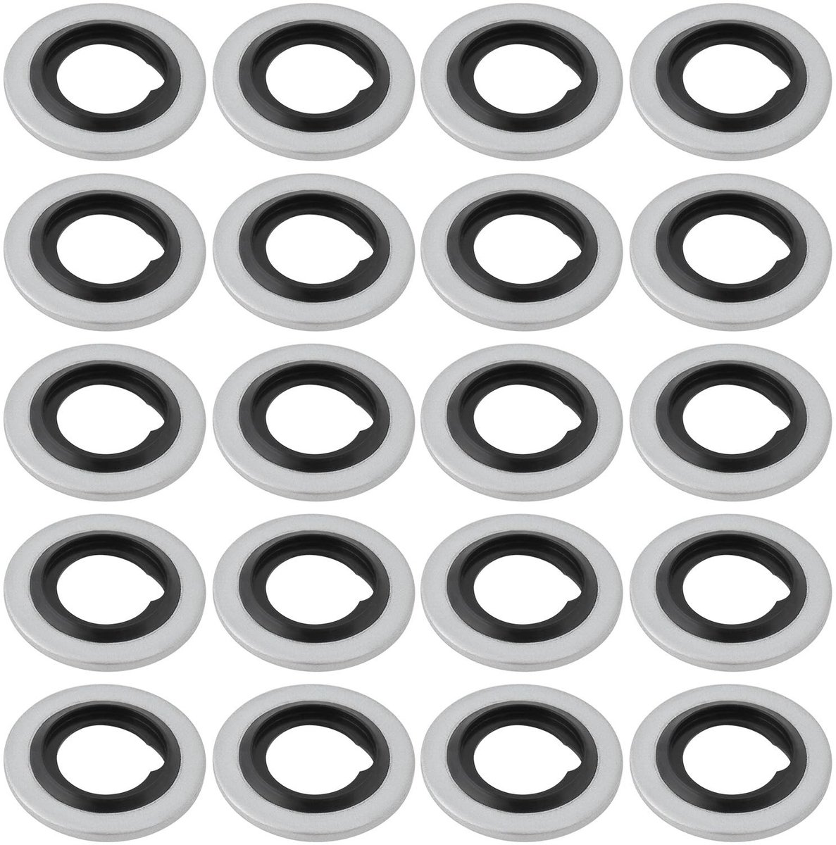 Dailygoods- Afdichtingen 50x - Nitrilrubber/Verzinkt Staal - Zelfcentraliserende Wasmachine - Dichtingsringen Sanitair - Binnendiameter 8,7 mm - Buitendiameter 14 mm - Dikte 1 mm - Afdichtingsringen