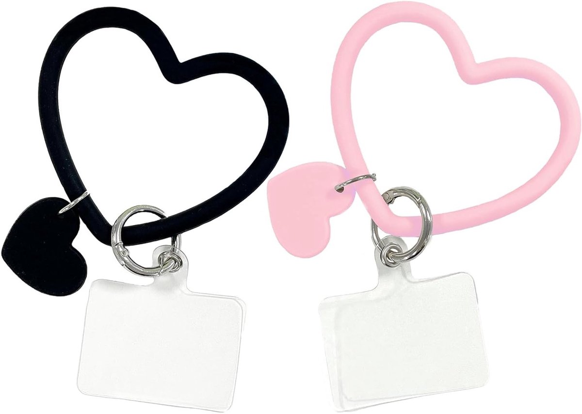 Shaped Ring Telefoon Lanyard - 2 Stuks Smartphone Polskoord met Sleutelhanger, Geschikt voor Mobiele Telefoon, ID Badge en Sleutels