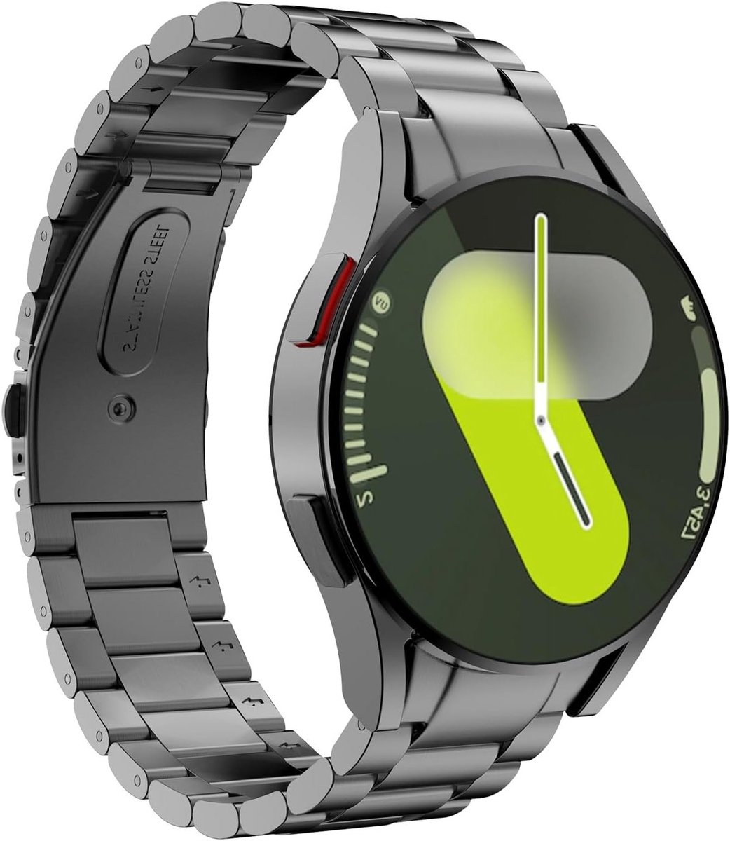 Stalen Vervangband voor Samsung Galaxy Watch 7 FE, 6, 5, 4 - 40mm, 44mm, 43mm, 47mm, 42mm, 46mm - Duurzaam en Stijlvol Horlogebandje voor Mannen