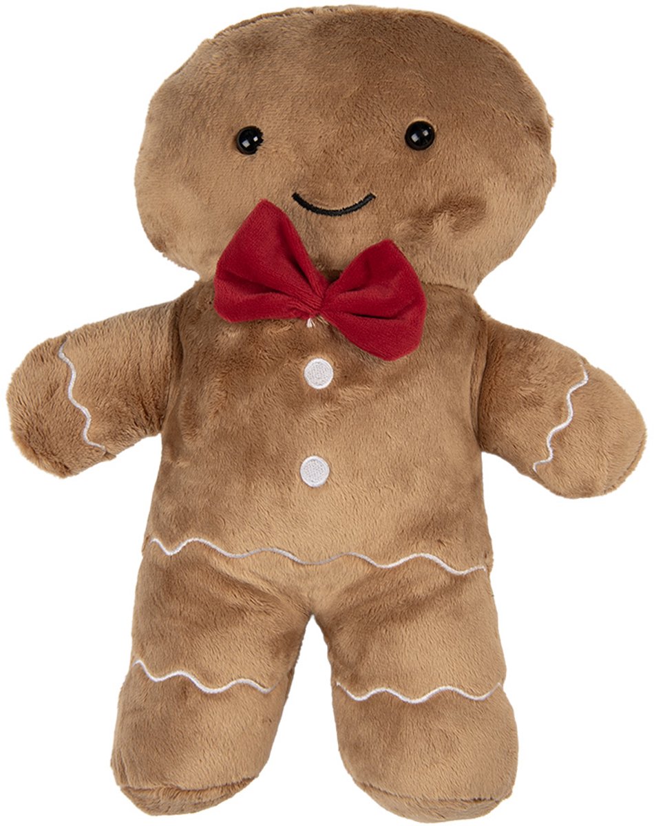 Clayre & Eef Sierkussen Gingerbread man 20x5x35 cm Bruin Polyester
