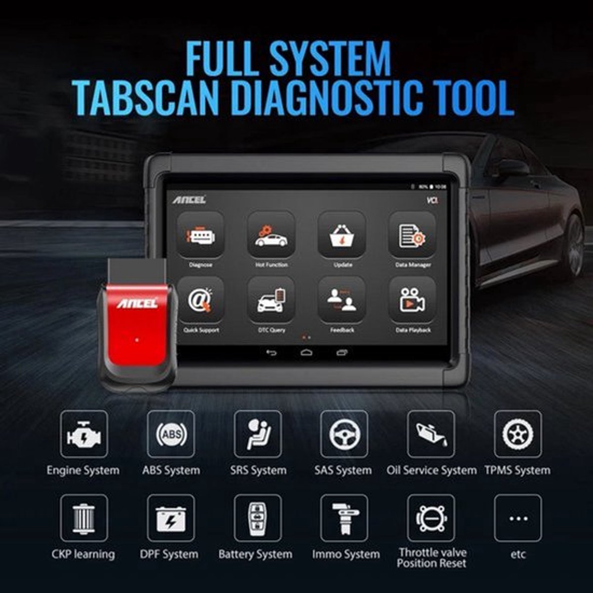 OBD2 Scanner – Autodiagnose Tool – Auto Foutcode Lezer – Bluetooth Diagnose – ABS Remsysteem – Reset Olielevensduur