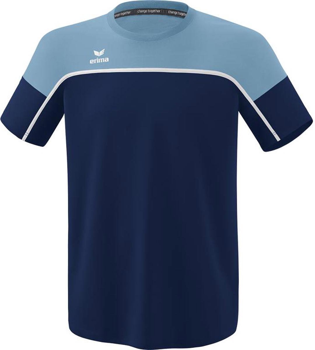 Erima Change T-Shirt Kinderen - New Navy / Faded Denim / Wit | Maat: 164