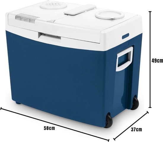 YOR® Elektrische koelbox 12 en 230 volt - Elektrische koelbox - Koelbox - Blauw - 55cm x 38cm x 46cm van Yor — afbeelding 2