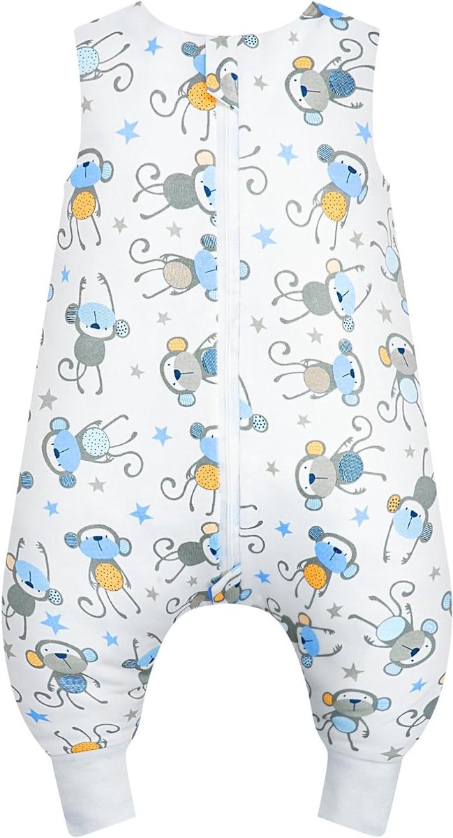 Baby Slaapzak met Voeten, 0.5 Tog Isolatie, 100% Katoen, Maat 70 cm, Geschikt voor Peuters, Zomerse Slaapzak voor Jongens en Meisjes, Comfort en Ademend Vermogen