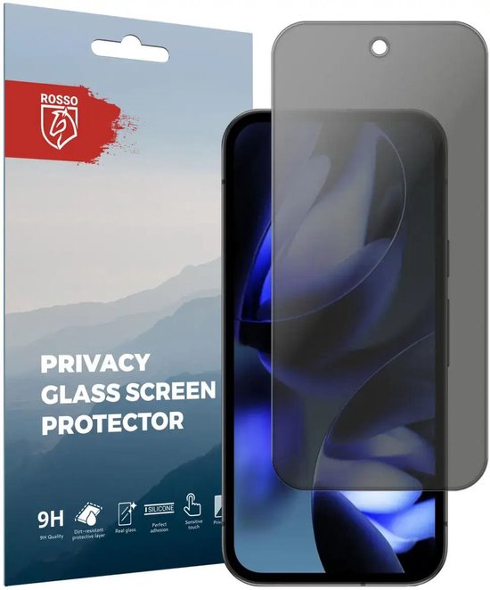 Rosso Privacy Screen Protector Geschikt voor de Google Pixel 9a - 9H Gehard Glas - Case Friendly Tempered Glass - Eenvoudige Installatie