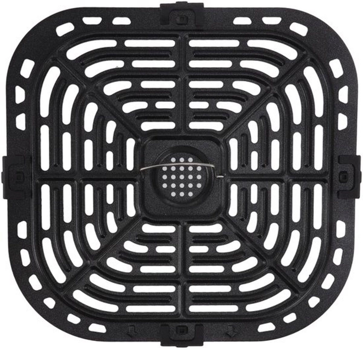 Airfryer Grillplaat voor Instants Plus 6QT Heteluchtfriteuses, RVS Verbeterde Vierkante Grillplaat met Rubberen Voetjes Antiaanbaklaag, Vaatwasserbestendig