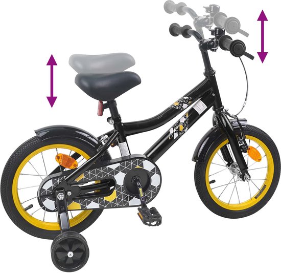 vidaXL - Kinderfiets - 14 - Inch - voor - 3-5 - jaar - oud - Zwart van VidaXL — afbeelding 2