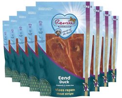 8x Renske Gezonde Beloning Vleesrepen Hondensnack Eend 1 kg