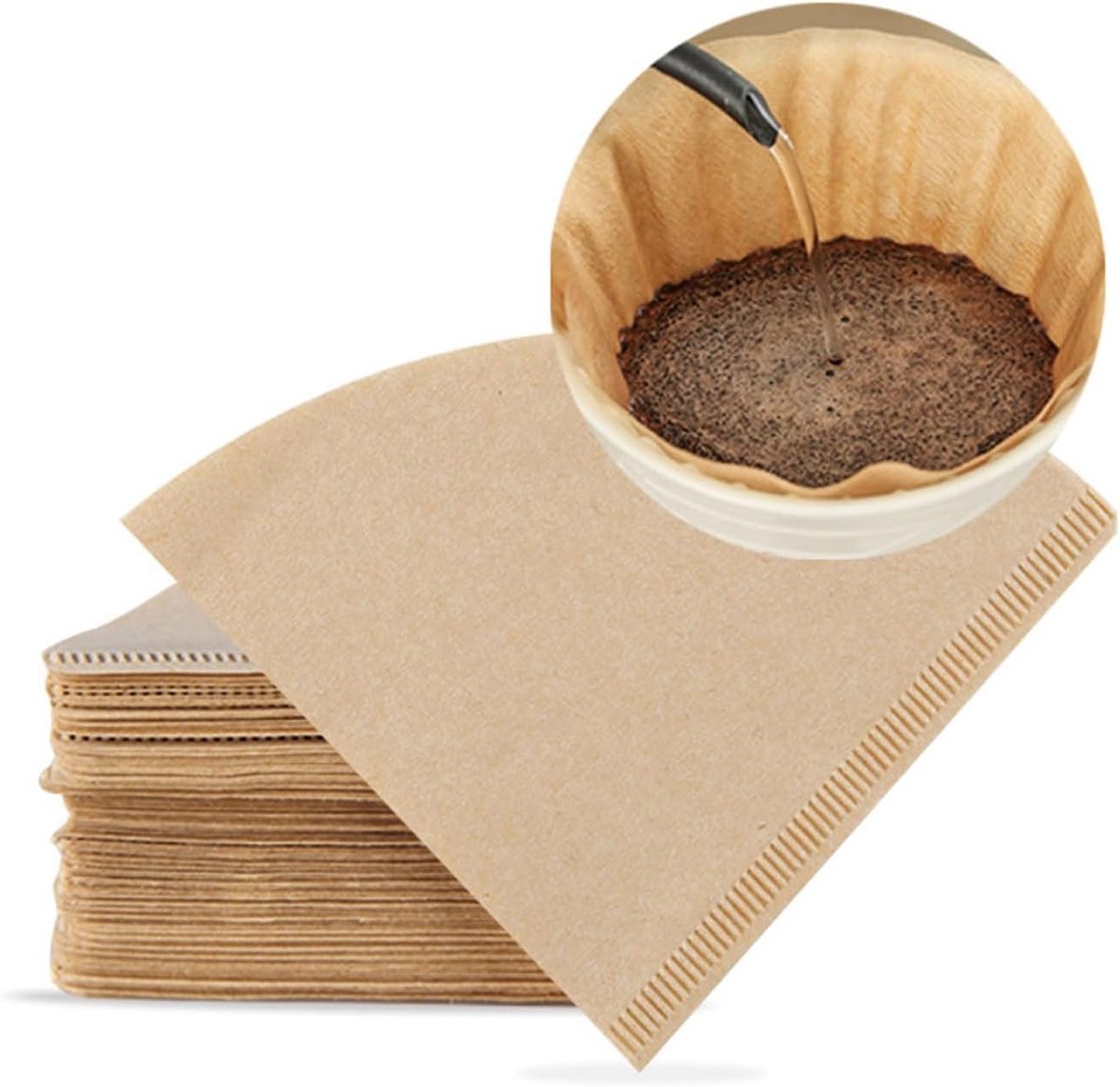 Koffiefilterpapier voor handgezette koffie, geschikt voor druppelkoffie en moka pot gebruik