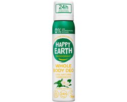 Happy Earth Whole Body Deodorant Spray Jasmine Ho Wood - 100% Natuurlijk - 24 Uur Bescherming - Alcoholvrij - Zonder Aluminium-Chloorhydraat - 100 ml