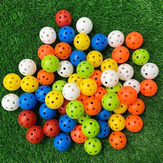 Multicolour Golfballen Set van 30 Stuks van Plastic met 26 Gaten voor Oefeningen en Driving Range van Merkloos — afbeelding 4