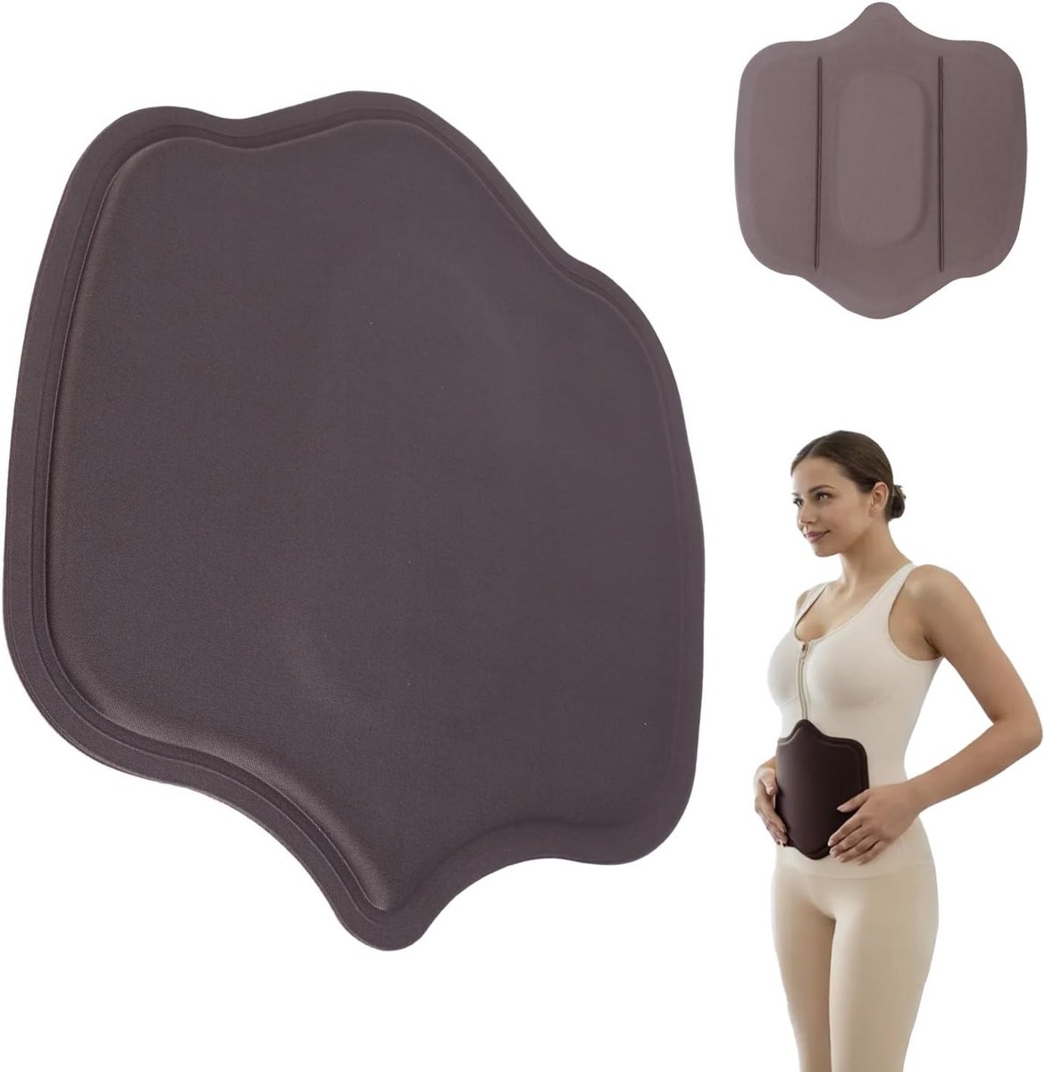Abdominale Compressieplaat voor een Plat Buikje, Voorkomt Ongemak, Geschikt voor Liposuctie, Comfortabele Schuimplaat en Huidvriendelijk Ontwerp (Grijs)