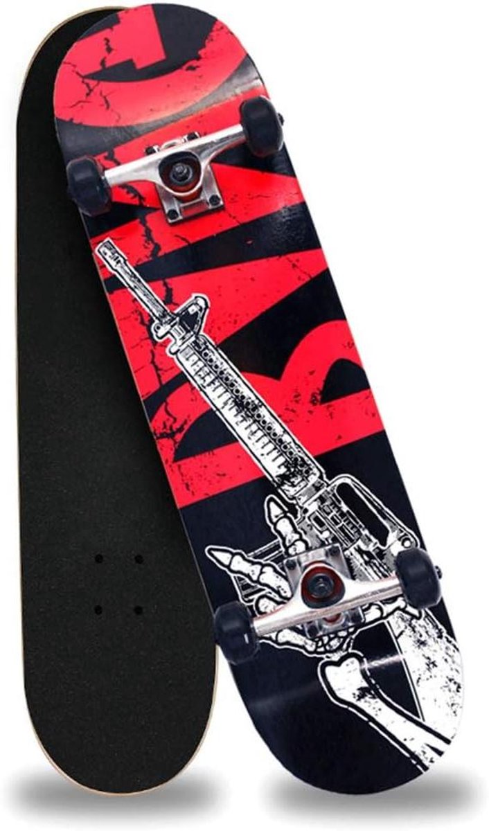 Skateboard Compleet Board Stunts Uitvoeren Dubbele Kick 80 cm C