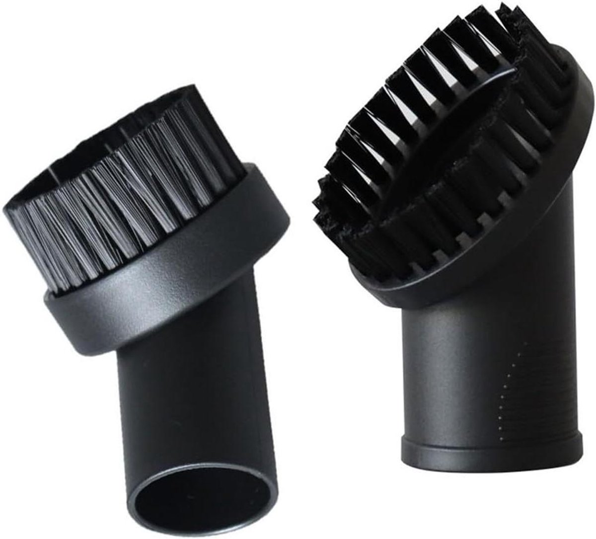 Ronde Borstel - Stofzuiger Opzetstuk - Meubels Reinigen - Zachte Paardenhaar - 32 mm - Zwart