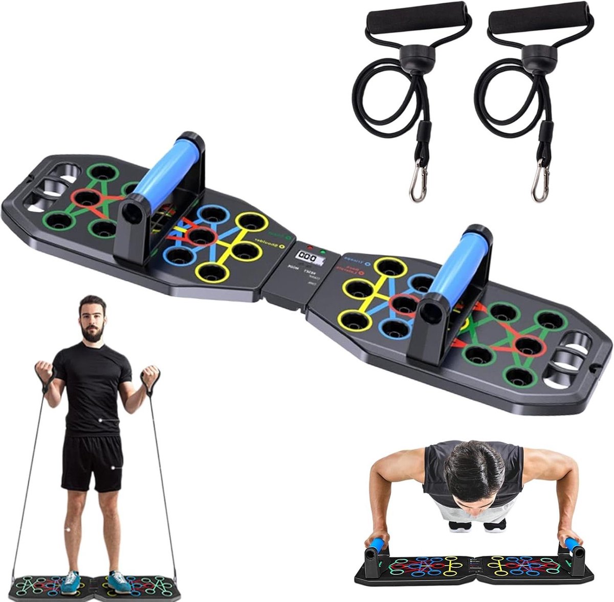 Push-up Bord - Fitness Trainer - Kracht Training - LCD Teller - 30 Varianten - Zwart