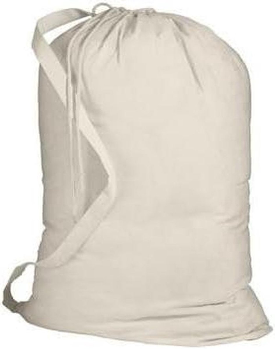 Zware Canvas Waszak - Was Tassen - Was Verplaatsen - Met Schouderband - Medium 2 Stuks - Natuurlijk