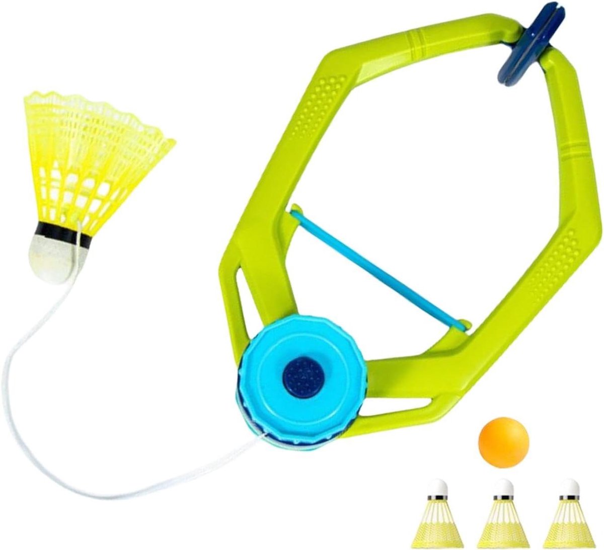 Badminton Trainer - Oefentrainer Shuttlecock - Solo Training - Verstelbare Rebound - Set met Ballen - Beige
