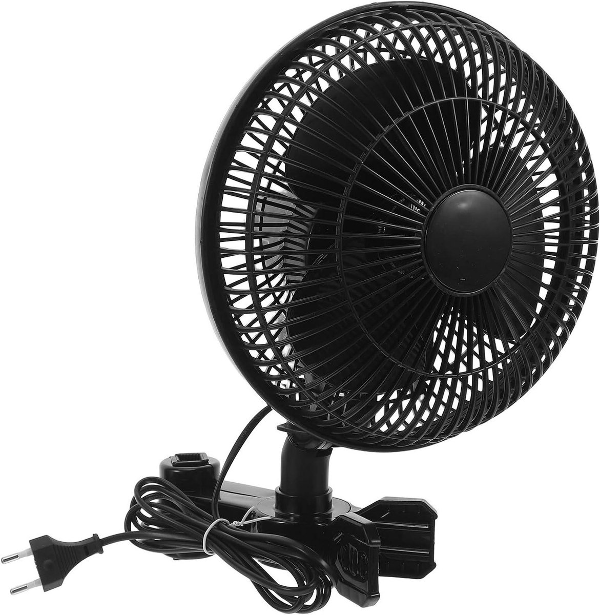 Tentventilator Zwenkventilator - Draagbare Roterende Ventilator - Kamperen Buiten - Stille Werking Brede Oscillatie - 22.5 cm - Zwart