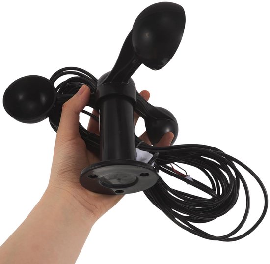 Windsnelheidsmeter - Windmeter - Meteorologische meting - 360 graden meting - 10 meter kabel - Zwart — afbeelding 4