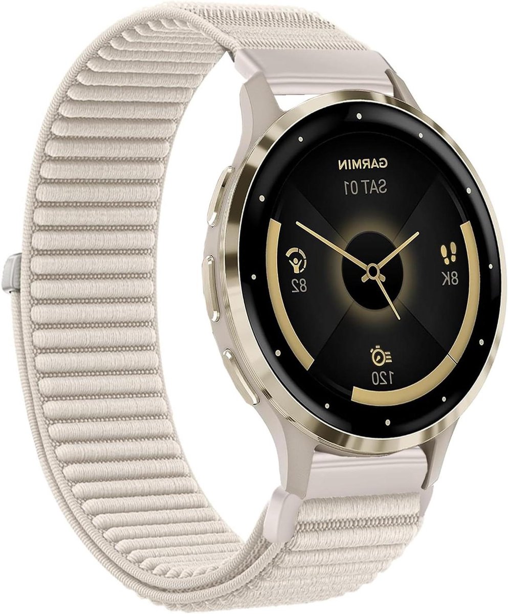 Nylon band - Elastische sportband - Smartwatch vervangen - Universele pasvorm - 18mm breed - Zwart