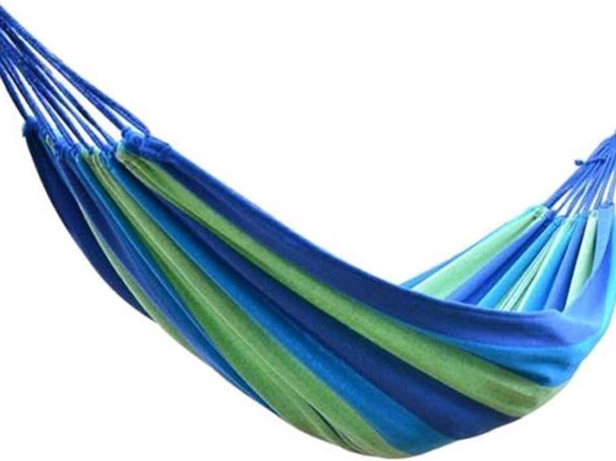 Hangmat voor 2 - Lounge bed - Ontspannen buiten - Sterk draagvermogen - 250 x 80 cm - Gestreepte print