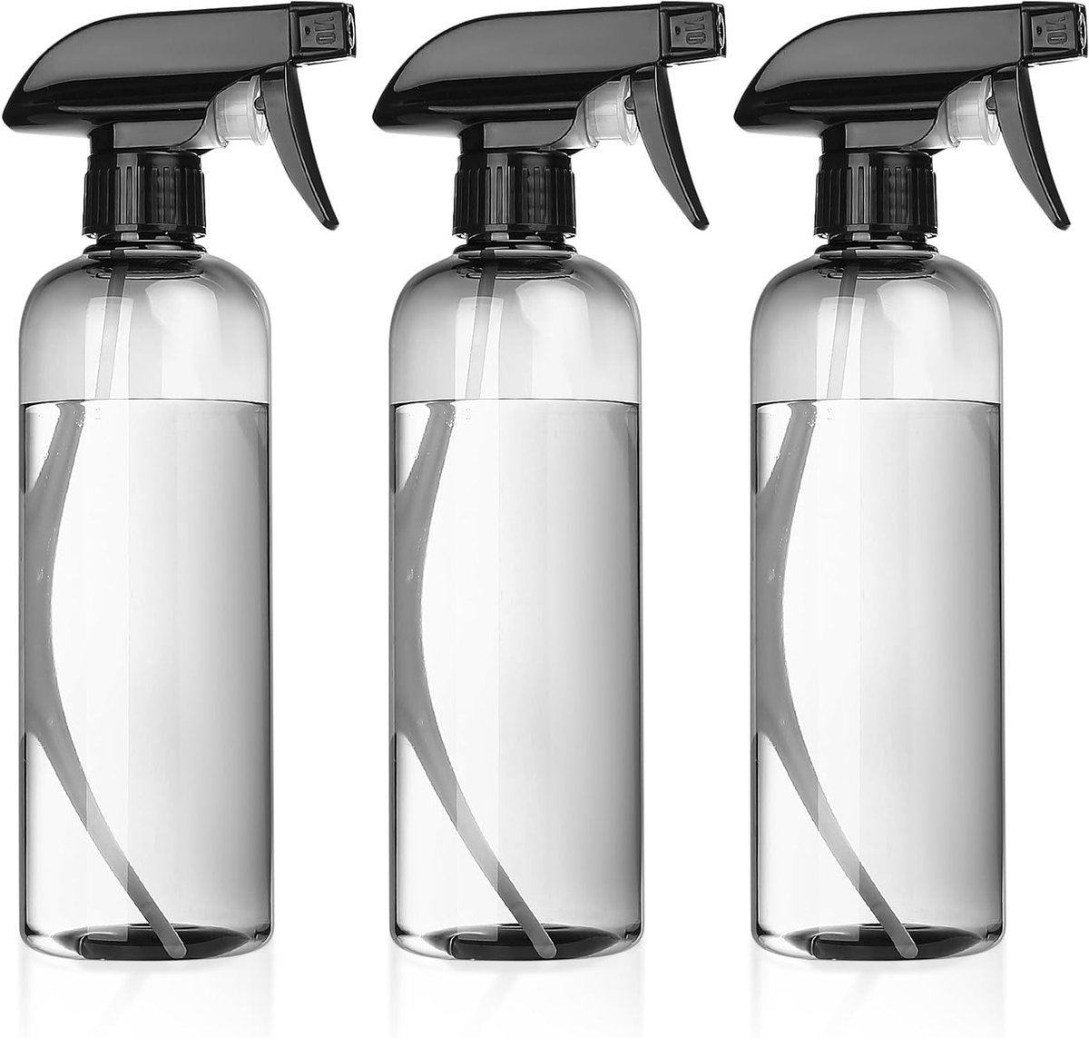 500ml Lege Sprayfles, Drukspuit voor Haarstyling, Tattoo Water, Schoonmaken en Tuinieren, Transparant Zwart