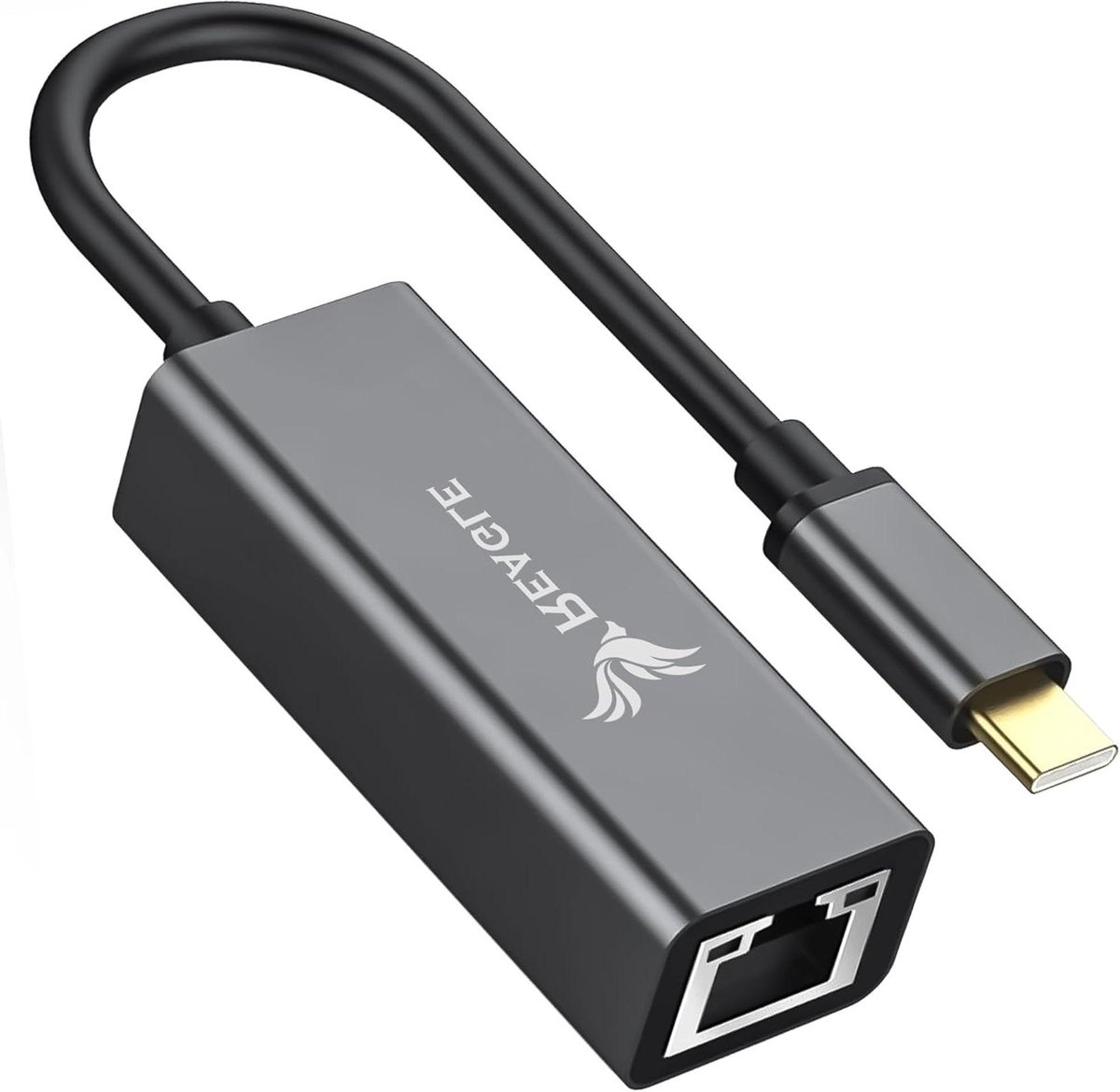 Netwerk Adapter - USB-C naar LAN - Internet Verbinding - Gigabit Snelheid 1000Mbps - USB 3.2 Gen 1 - Aluminium