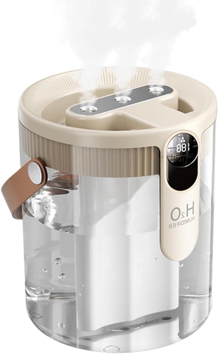 Luchtbevochtiger Kamer - Stille Vernevelaar - Comfort Binnenshuis - Drie Sproeiers - 25 Liter - Wit