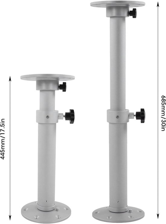 Verstelbare tafelpoot - RV tafelstandaard - Tafel aanpassen - Verwijderbaar ontwerp - 445-685 mm - Zilver — afbeelding 5