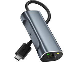 Netwerkadapter - Ethernet Adapter - Stabiel Internet - Plug en Play - Micro USB - Zilver