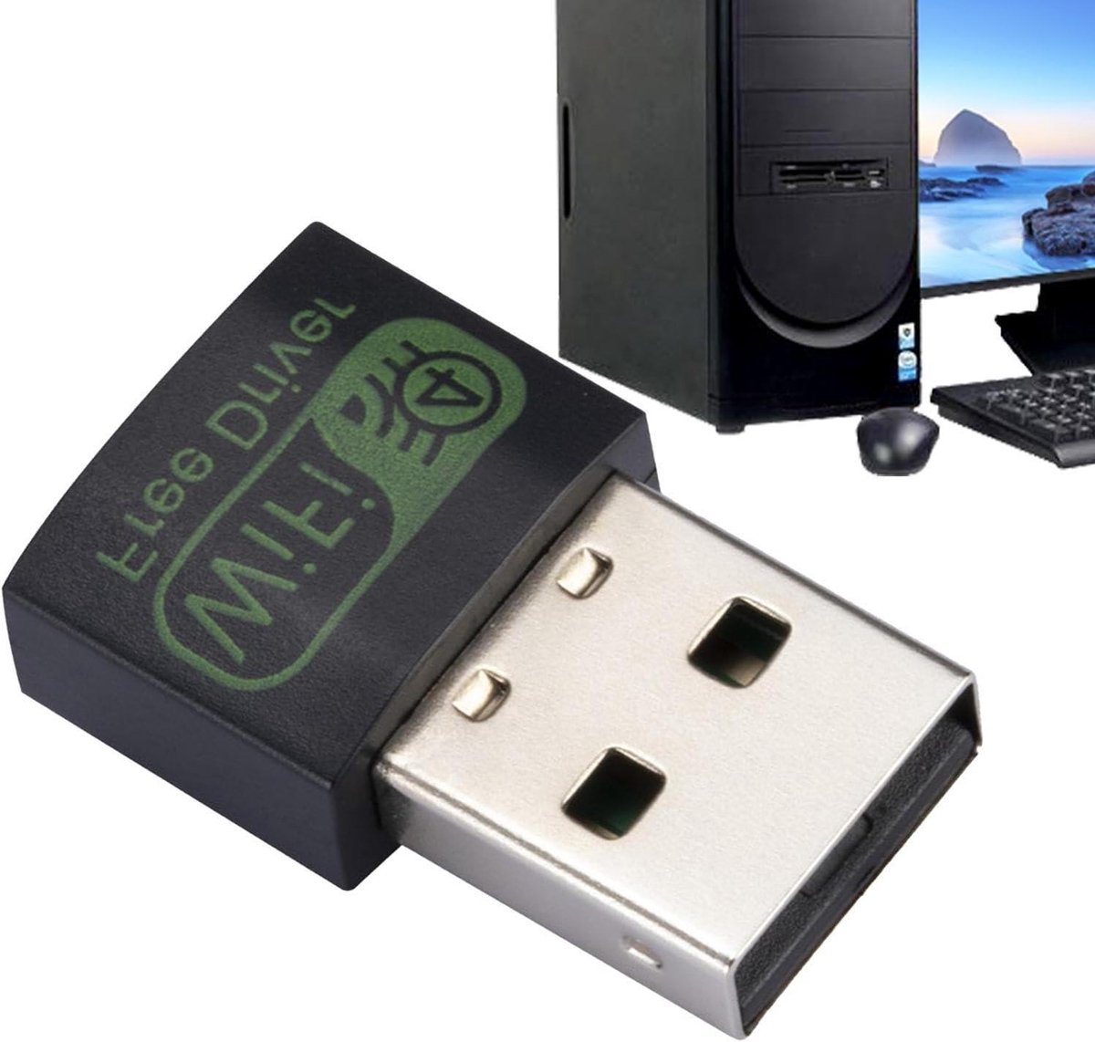 Wifi Adapter - Draadloze Ontvanger - Internet Verbinding - Hoge Snelheid 150 Mbps - USB 2.0/3.0 - Zwart