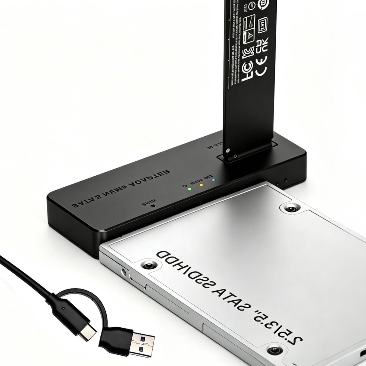 Externe Behuizing - Dockingstation Adapter - Opslag Uitbreiden - Dual Protocol - 10Gbps - Zwart