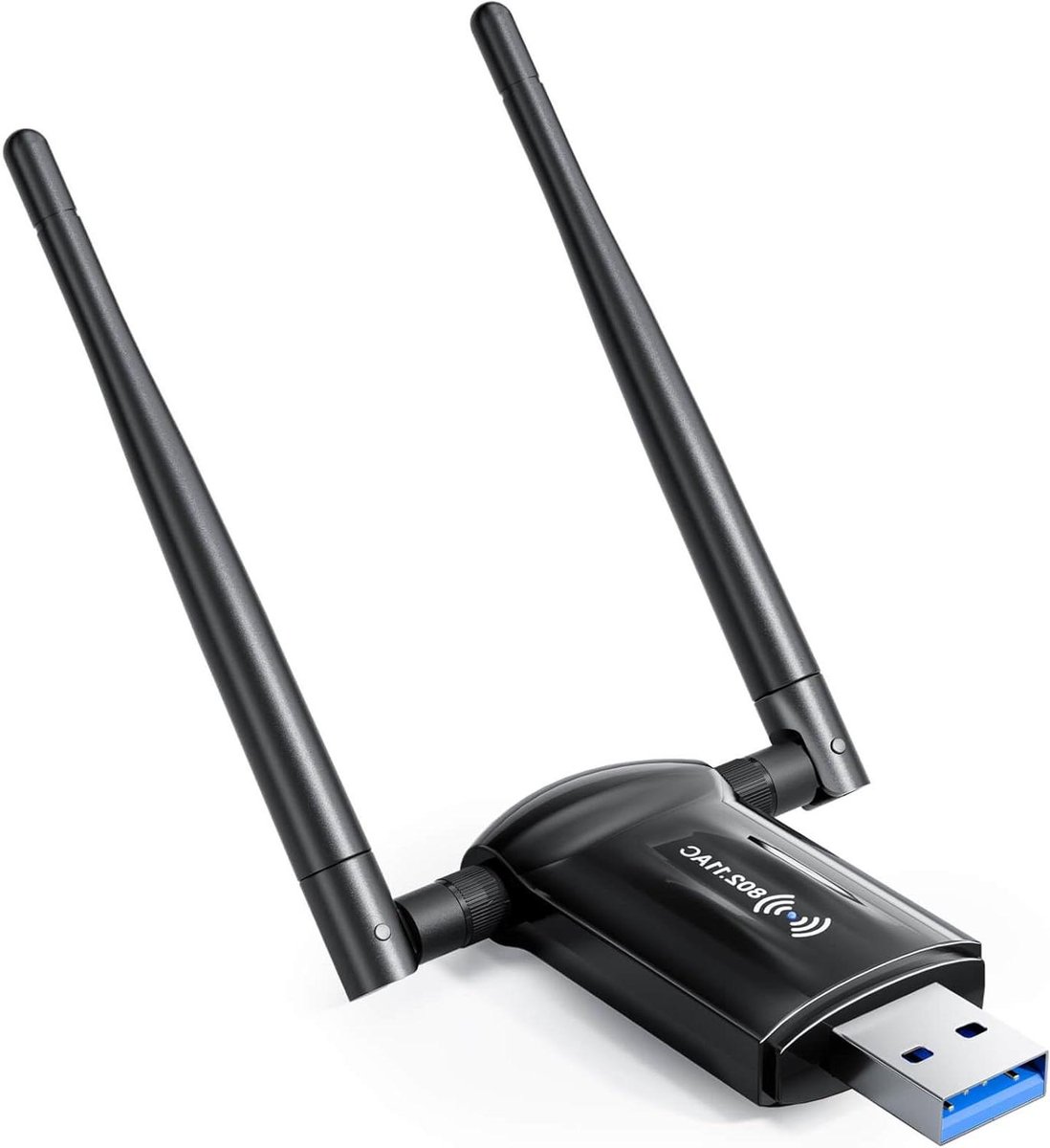 Draadloze WiFi Adapter - USB Netwerkkaart - Snelle Internetverbinding - Dual Band 1300 Mbps - USB 3.0 - Zwart