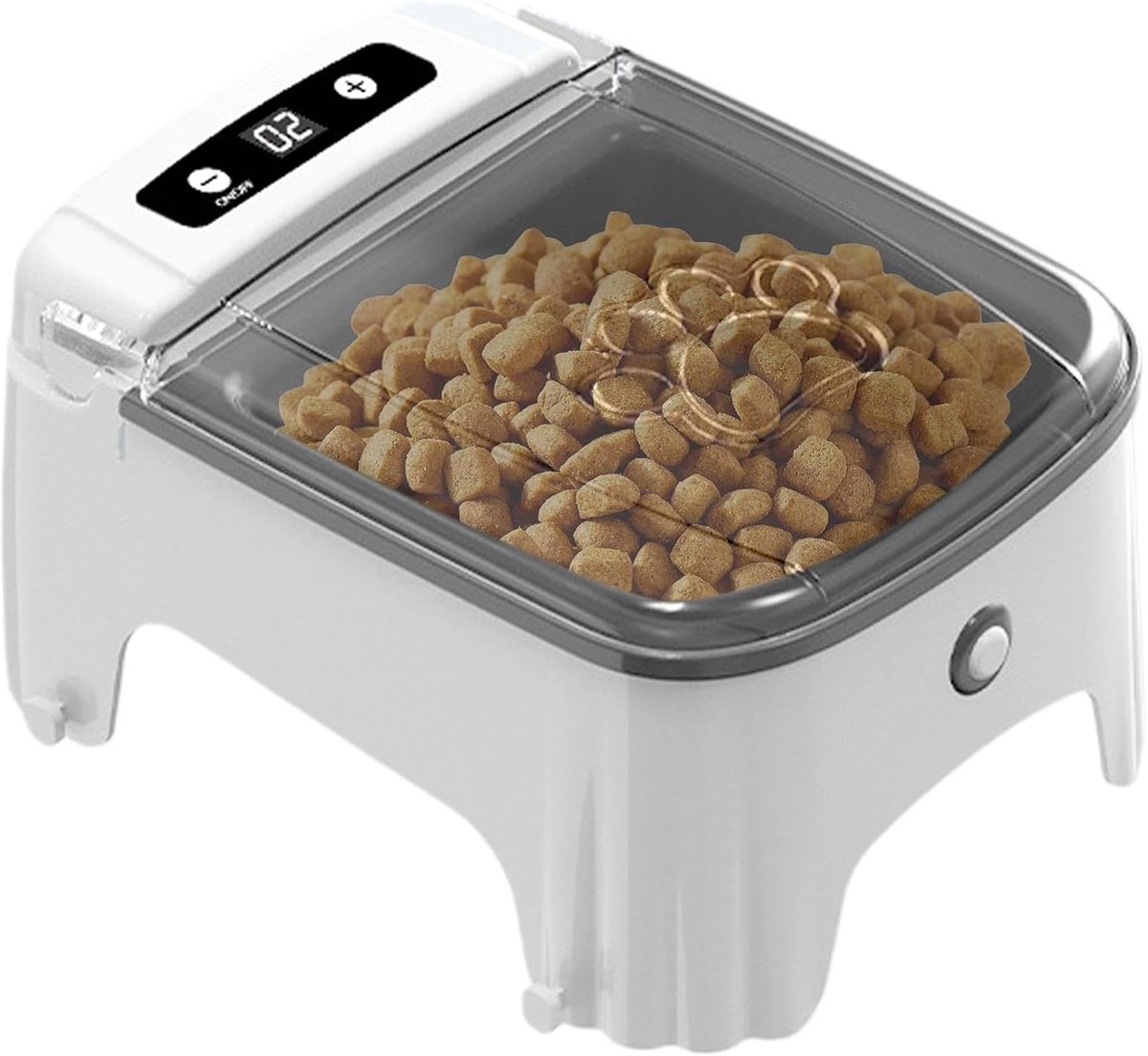 Automatische Voederbak - Huisdier Dispenser - Gezonde Voeding - Getimede Sensor - 24x12.5x18cm - Grijs