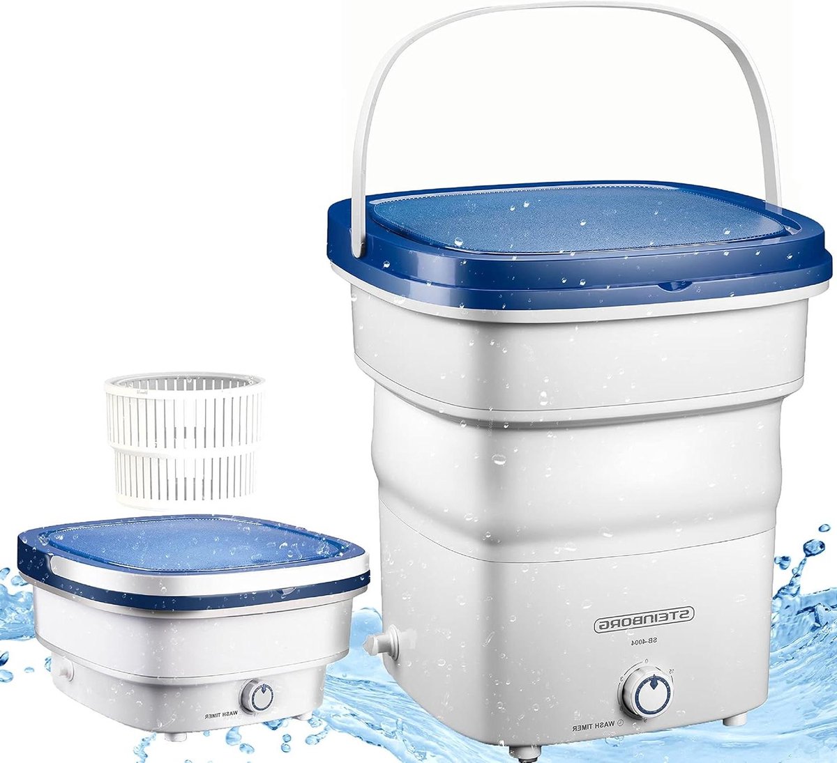 Opvouwbare Miniwasmachine Draagbare Wasmachine Compact Wassen Innovatief Klapsysteem 15 kg Capaciteit Wit
