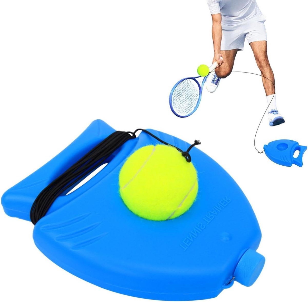 Tennis Rebounder - Trainingsapparaat Bal - Individuele Training - Verzwaarde Basis - N.v.t. - Zwart