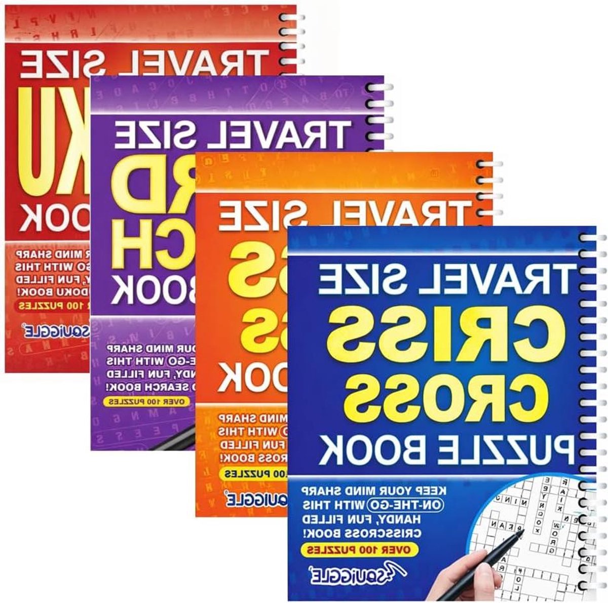 Puzzel Boeken Set - Reis Puzzels - Reizen en Ontspannen - 4 Boeken Inclusief - A5 Formaat - Multikleur