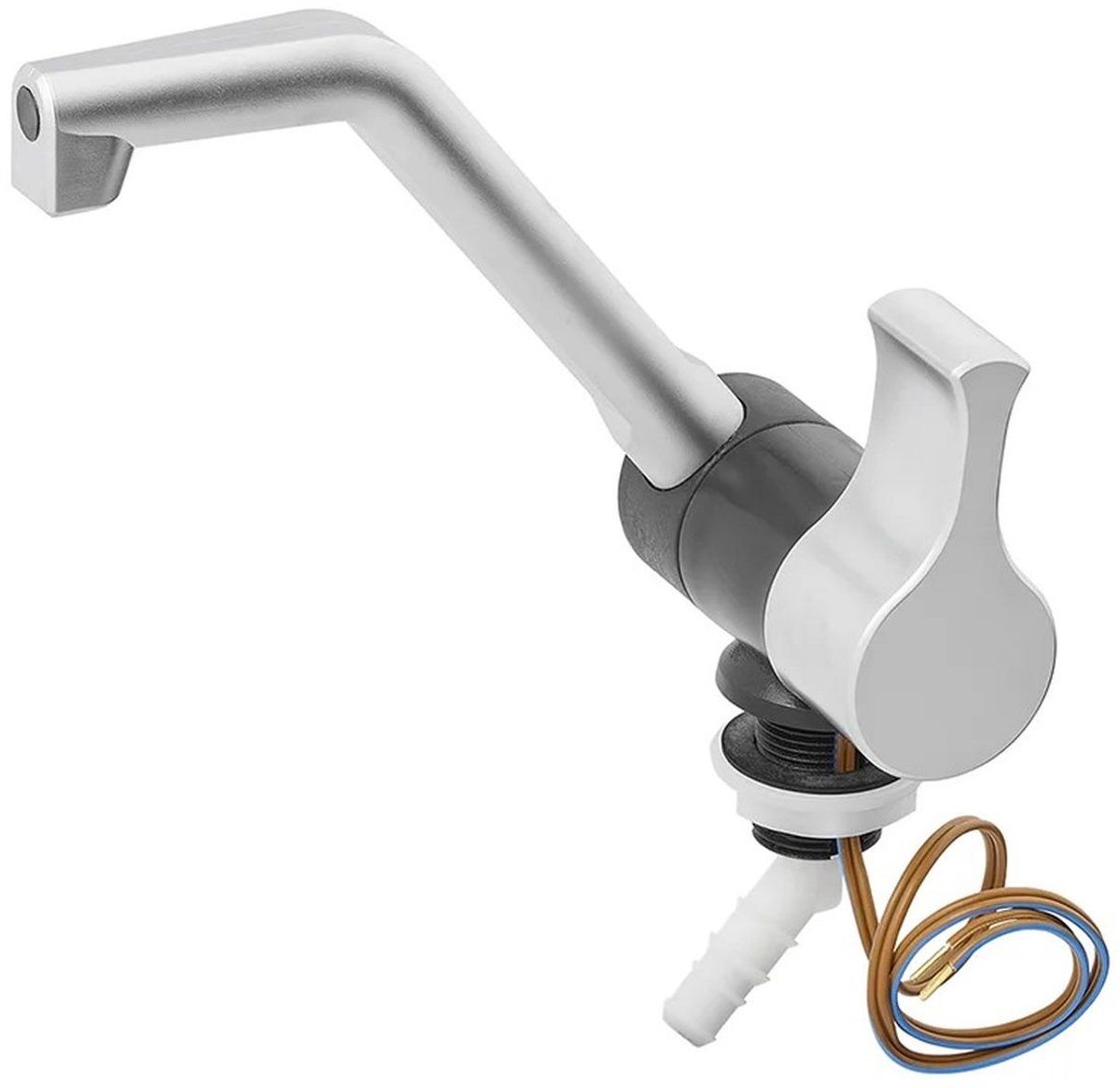 Koudwaterkraan Style 2000 12V Ø20 mm Mat Nikkel/Zwart – Camping Waterkraan voor Camper en Caravan