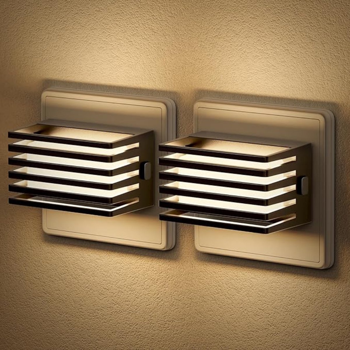 Verte Stekkerspot Dimbaar - Nachtlamphouder - Nachtlamp met Schemersensor - Dimbaar 30/60/100 Lm - 3000 K - Warmwitte Lamphouder voor Slaapkamer - Badkamer - Gang - Set van 2