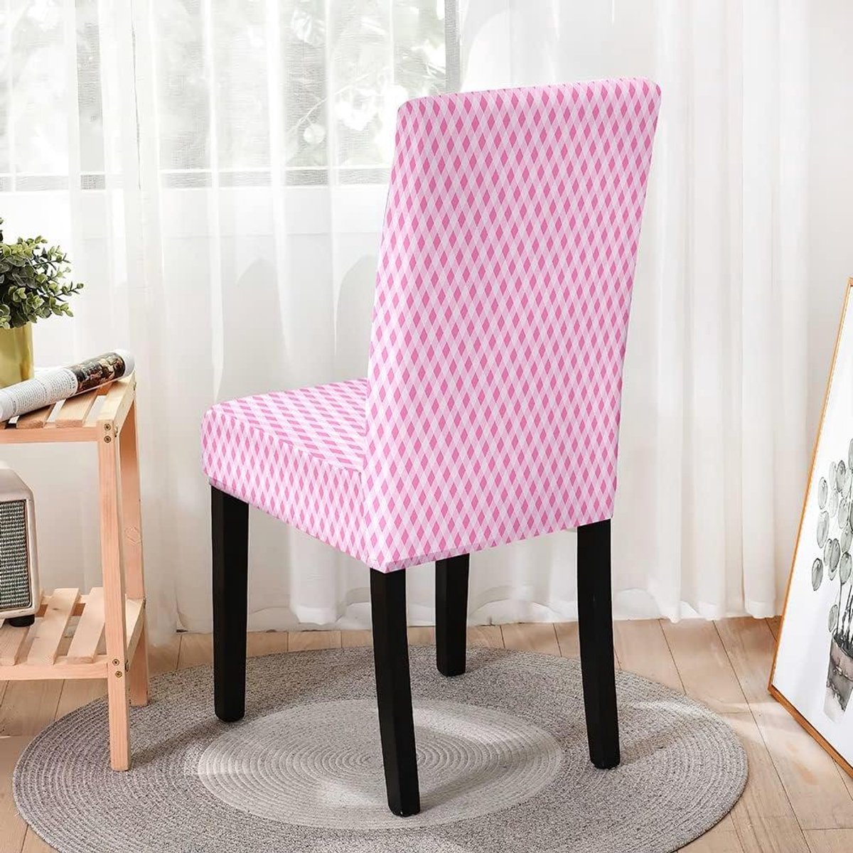 Stoelhoezen - Meubelbeschermers - Eetkamer Decoratie - Super Rekbaar - 6 Stuks - Roze