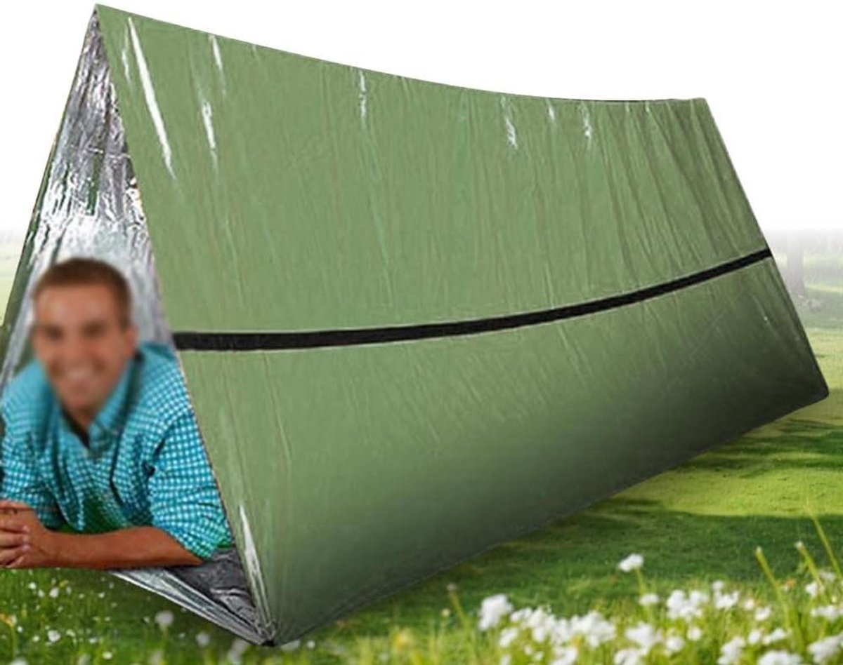 Nood Bivvy Tas - Overlevingszak Slaapzak - Outdoor Noodsituaties - Waterdicht Winddicht - 215x90cm - Groen