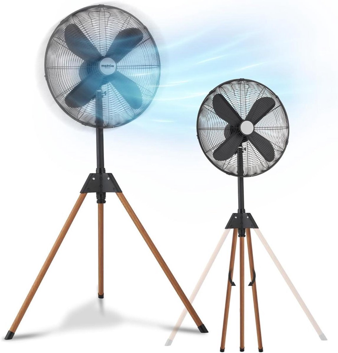 Ventilator - Staan model - Frisse lucht - Inklapbare voet - 50 watt - Zwart