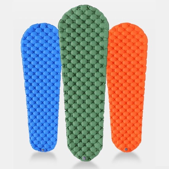Zelfopblazende Slaapmat - Outdoor Mat - Kamperen en Hiken - Ingebouwde Pomp - 190x58cm Uitgevouwen - Marineblauw — afbeelding 2