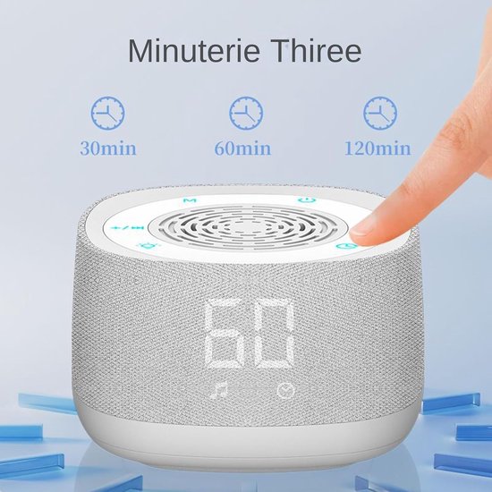 Geluidmachine - Slaaphulpapparaat - Ontspannen slapen - Draadloze Bluetooth 5.0 - Compact formaat - Wit — afbeelding 2