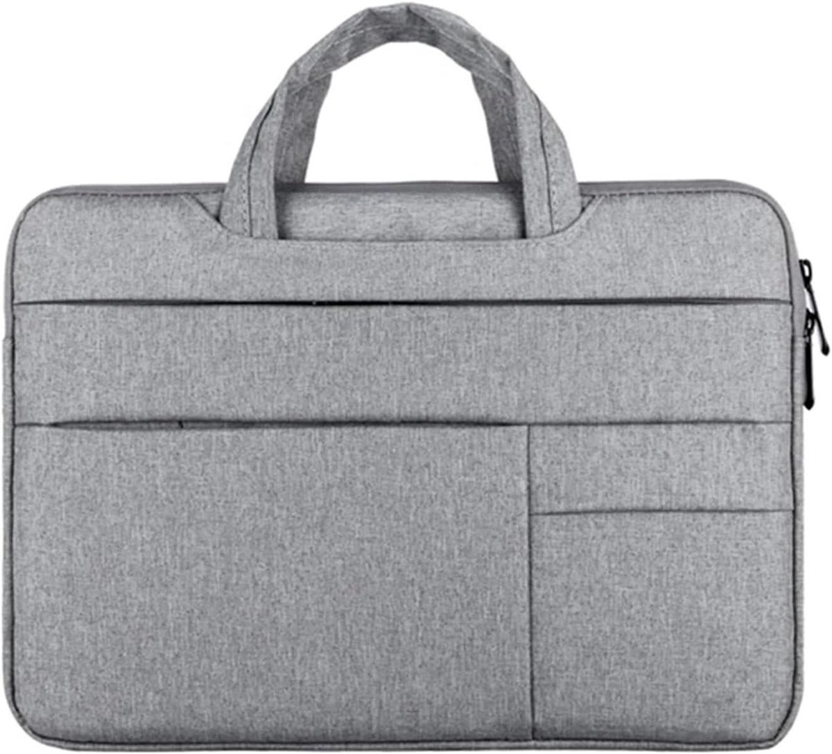 Laptoptas - Notebookhoes Aktetas - Veilig Vervoeren - Waterdicht Anti-diefstal - 15 Inch - Grijs
