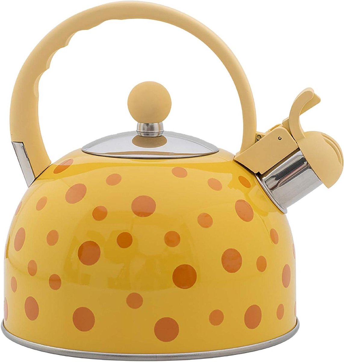 Waterkoker met Fluitje - Theepot RVS - Water Koken - Snelle Verwarming - 2.5 Liter - Rood