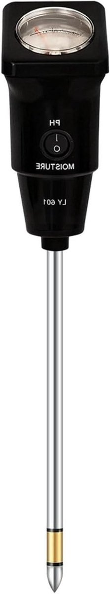 Bodem pH-meter - Vochtmeter Tuin - Plantenverzorging Thuis - Geen Batterij Nodig - 39 cm Lengte - Zwart