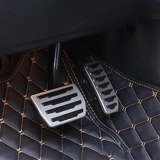 Pedaalhoezen Set - Auto Pedaal Covers - Verbeter Rijervaring - Antislip Roestvrij Staal - Set van 3 - Zilver — afbeelding 2