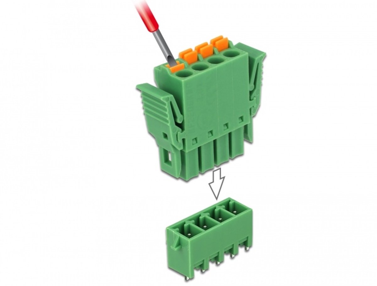 Eindblok ingesteld voor PCB 4 pin 3,81 mm toonhoogte verticaal